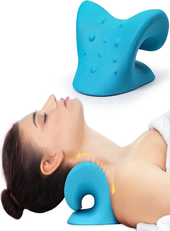 LRK Neck & Shoulder Relaxer Neck Pillow Neck Stretcher Orthopedic Pillow Neck Pain Relief Chiropractic Pillow Ergonomic Traction Neck Support Pillow for NeckPain Relief, Silicone, Multicolor - Image 1